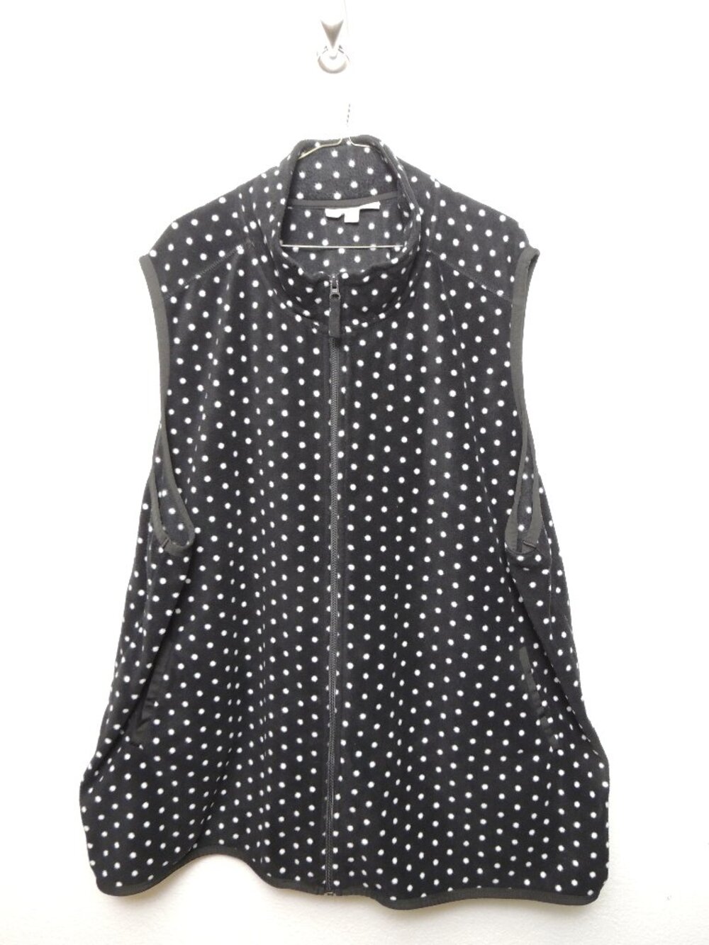 Woman Within Polka Dot Fleece Vest Plus Size Full Zip